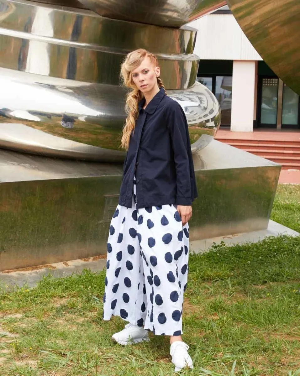 Polka Dot Elastic Palazzo Pant