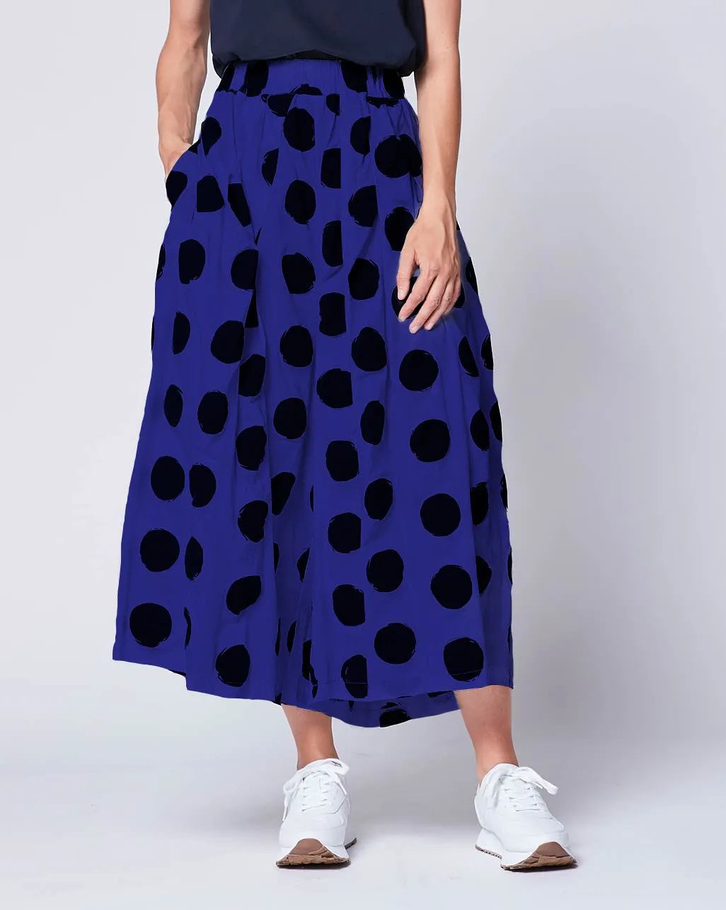 Polka Dot Elastic Palazzo Pant