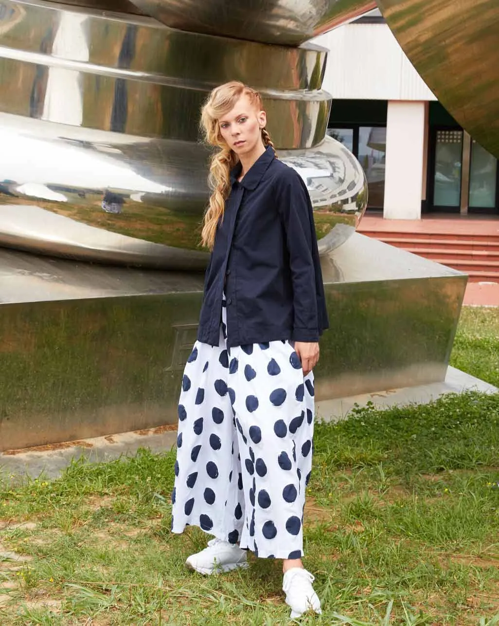 Polka Dot Elastic Palazzo Pant