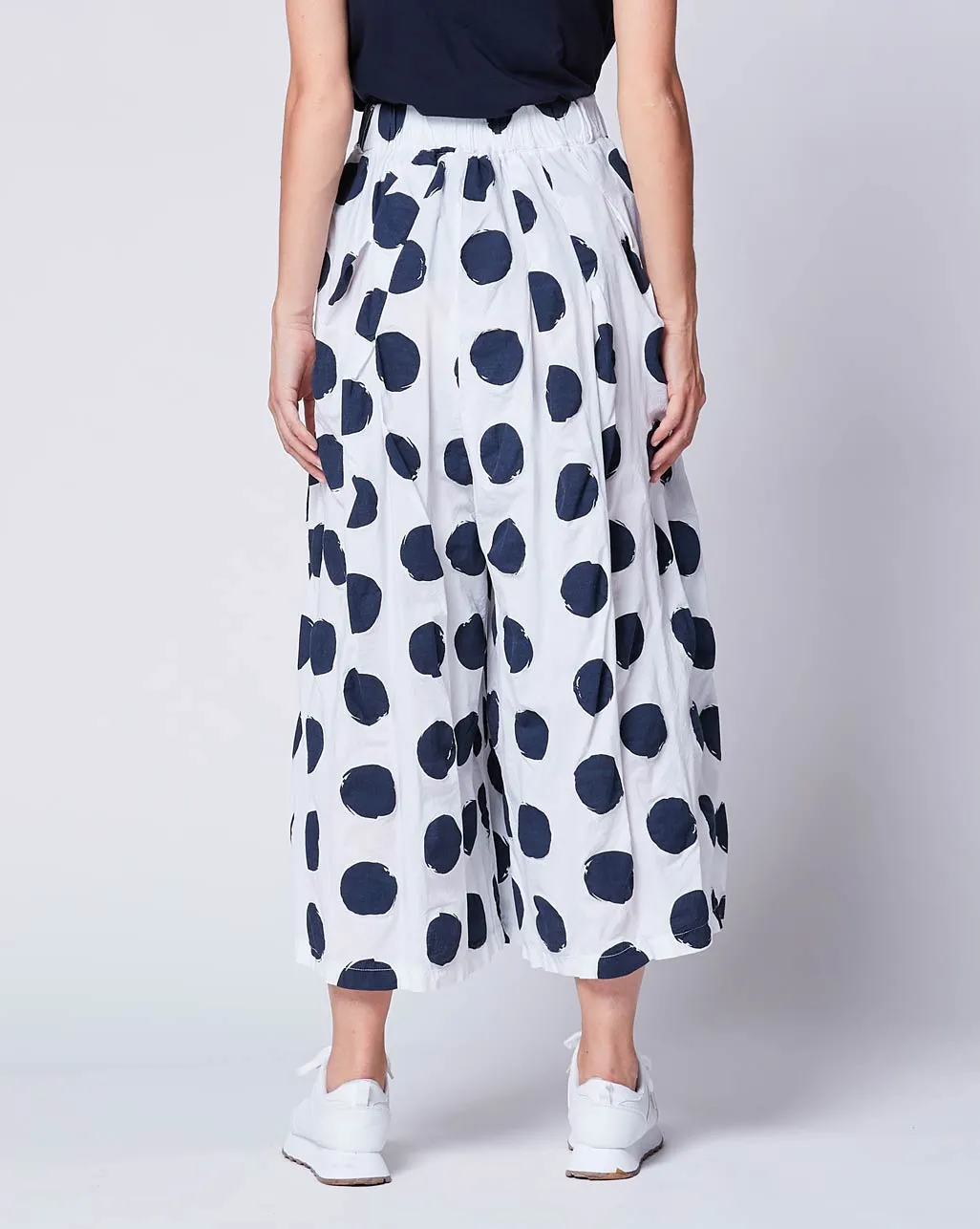 Polka Dot Elastic Palazzo Pant