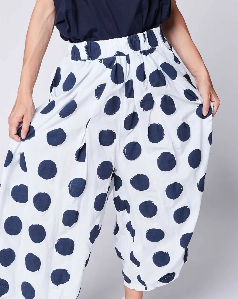 Polka Dot Elastic Palazzo Pant