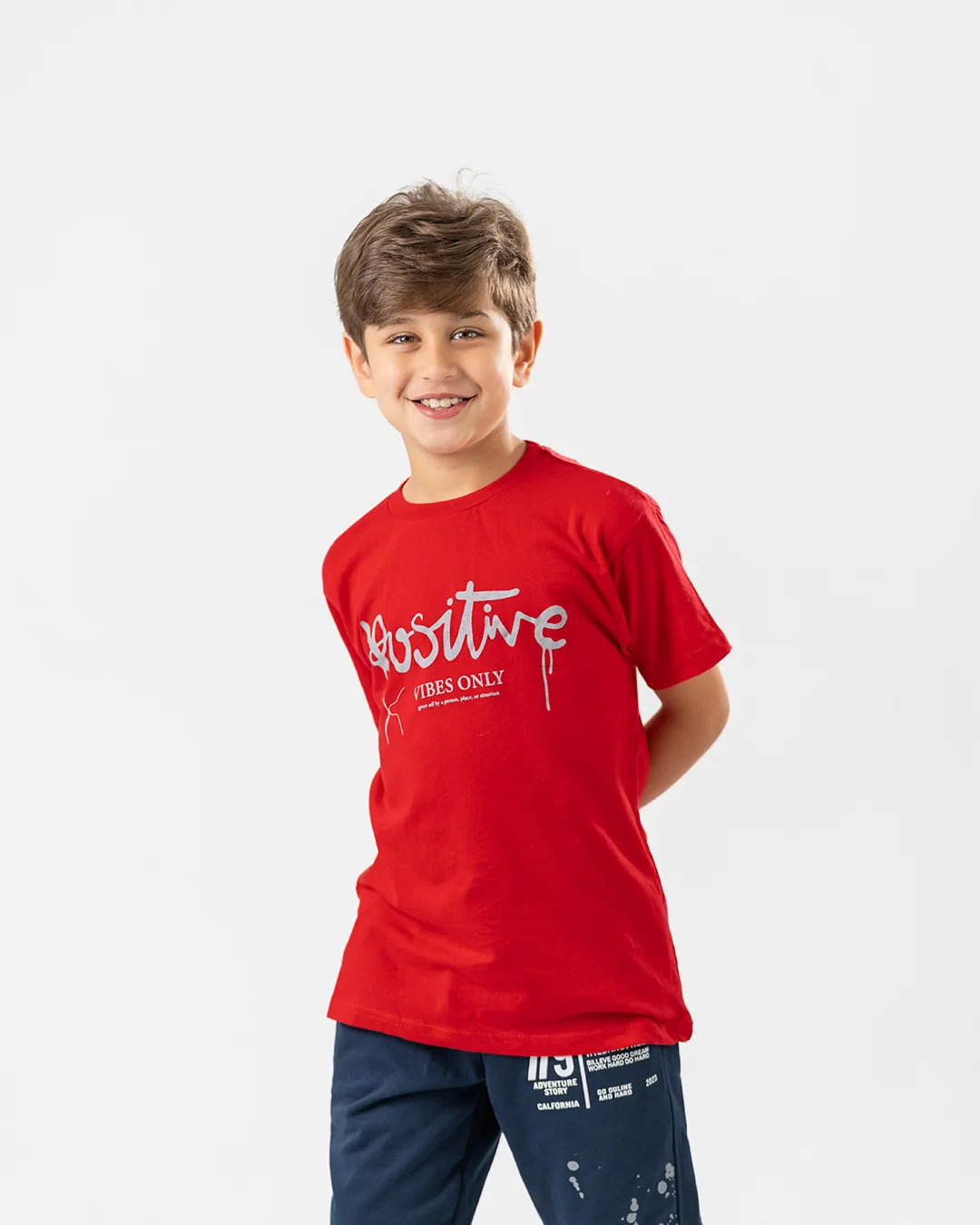 Positive Printed Short Sleeve Boys T-shirt