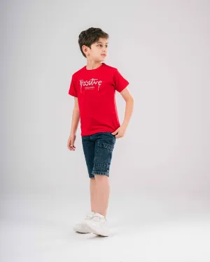Positive Printed Short Sleeve Boys T-shirt