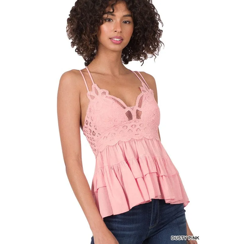 Pretty in Peplum Cami in Dusty Pink
