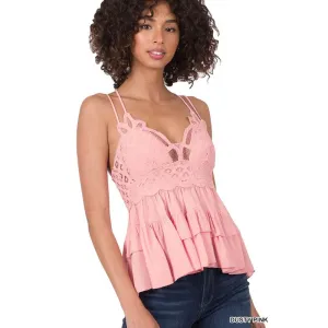 Pretty in Peplum Cami in Dusty Pink