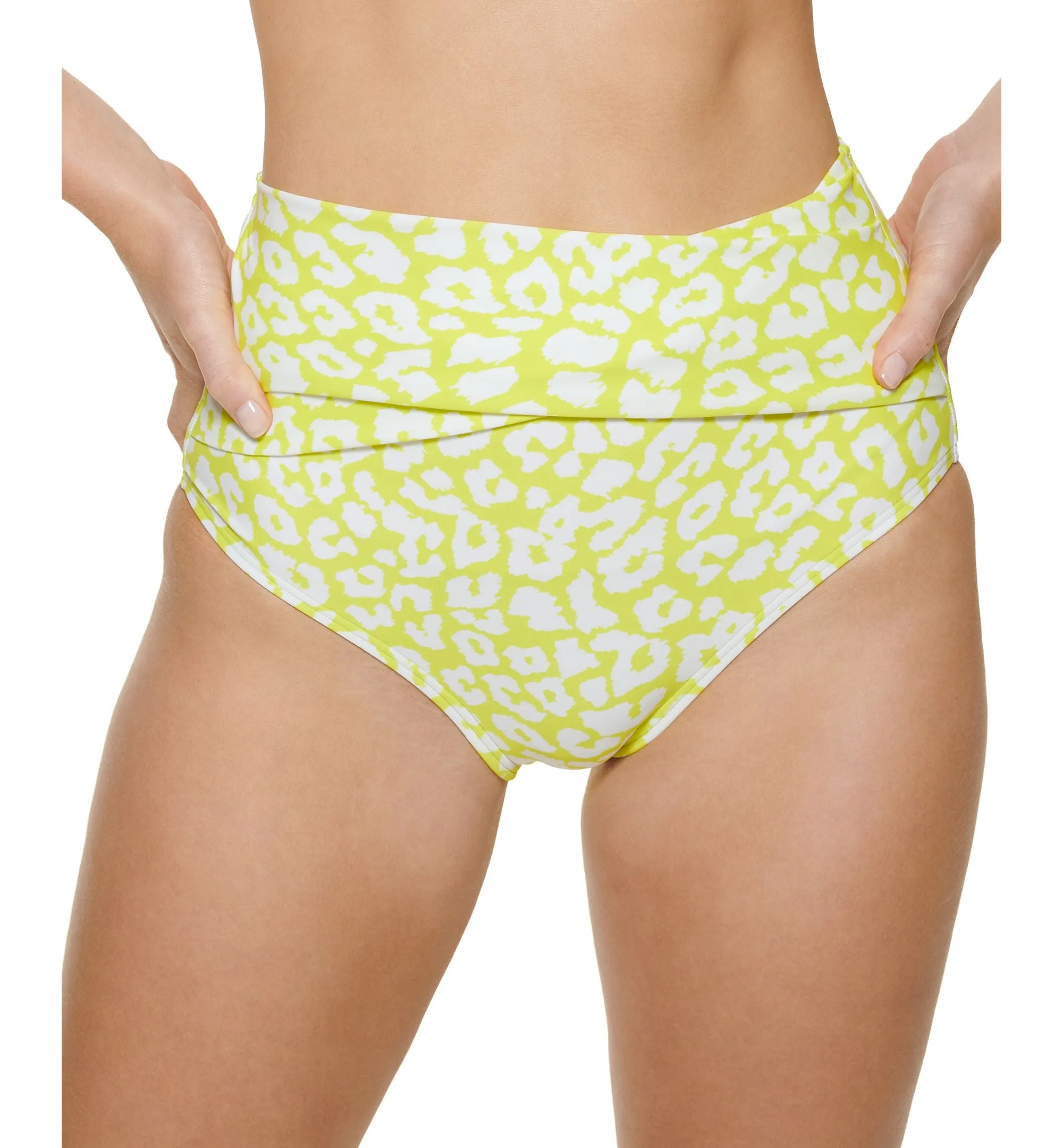Printed High-Waist Tummy Control Swim Bottoms