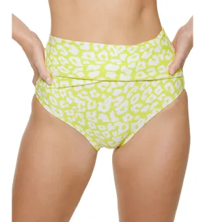 Printed High-Waist Tummy Control Swim Bottoms