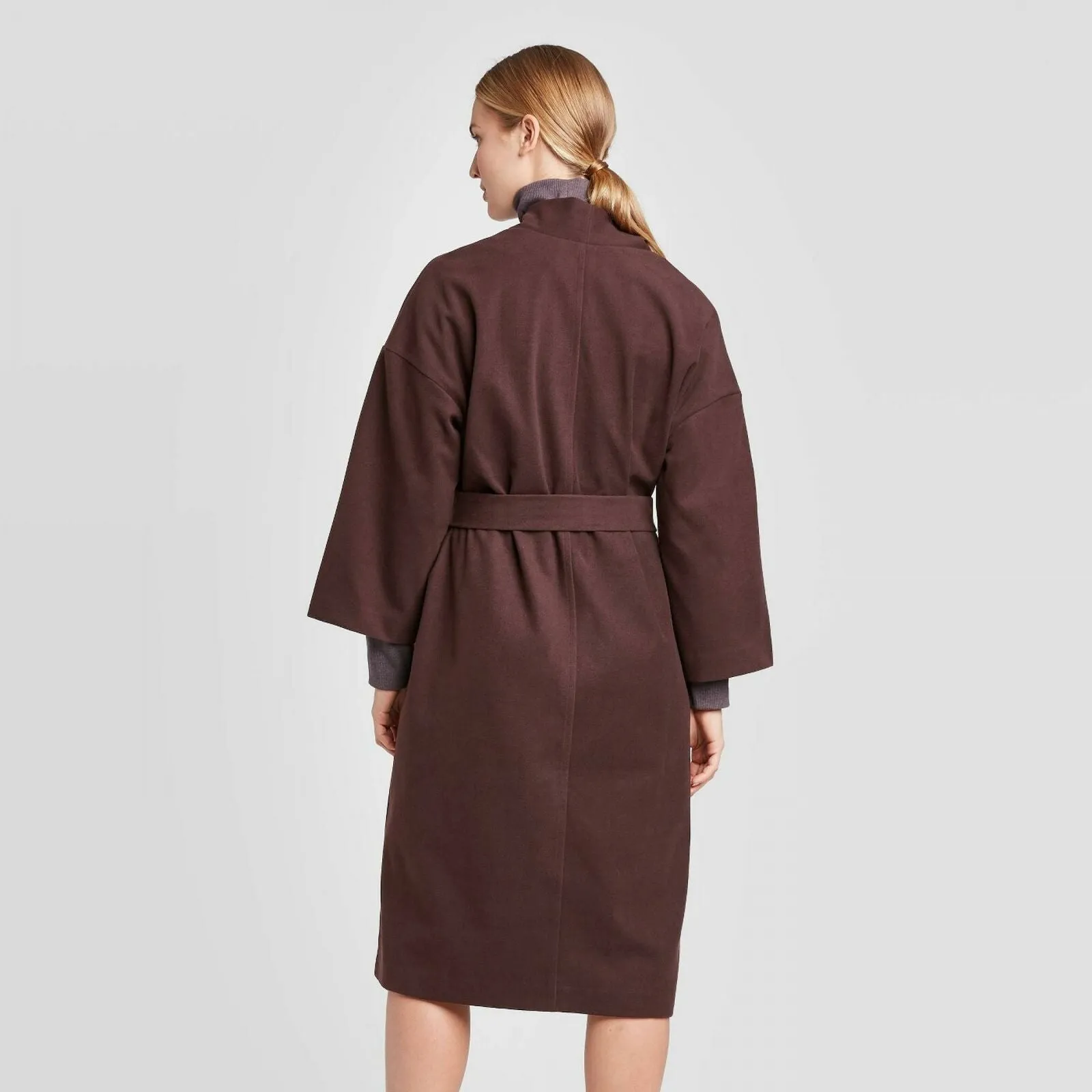 Prologue Women's Long Sleeve Wrap Coat Burgundy Medium
