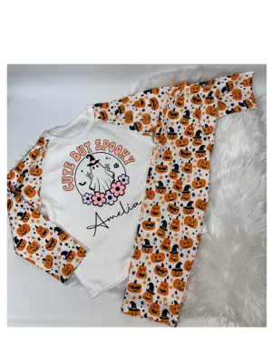Pumpkin Print Personalised Pyjamas Cute  it spooky Design