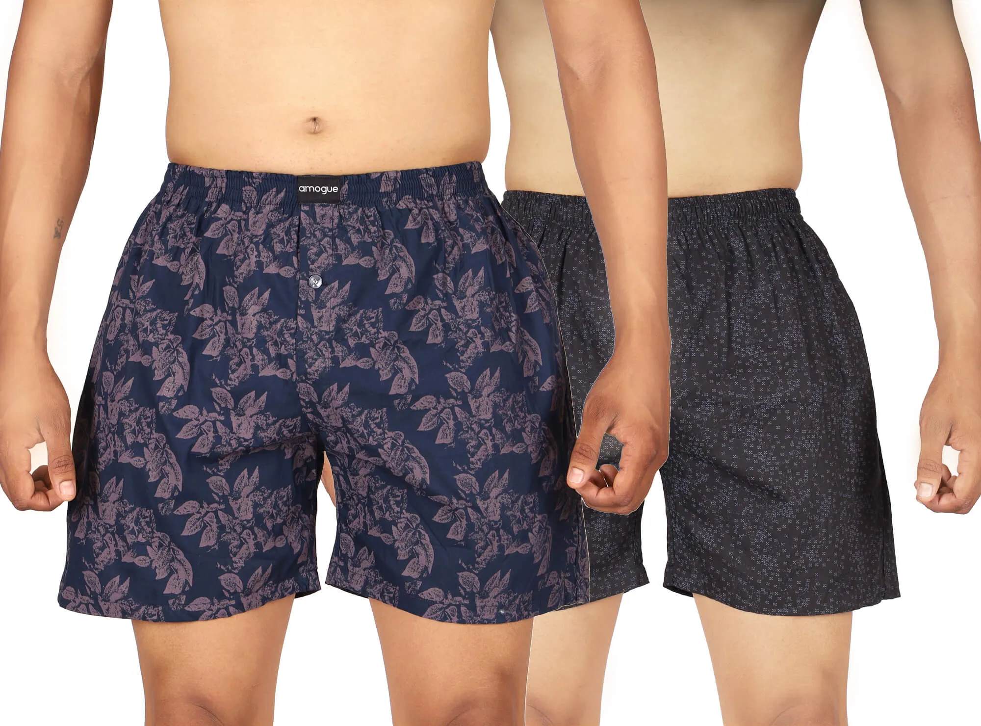 Purple & Black Printed Boxer Combo