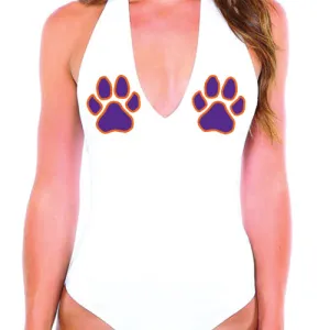 Purple & Orange Paws Bodysuit