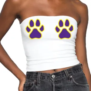 Purple & Yellow Paws Tube Top