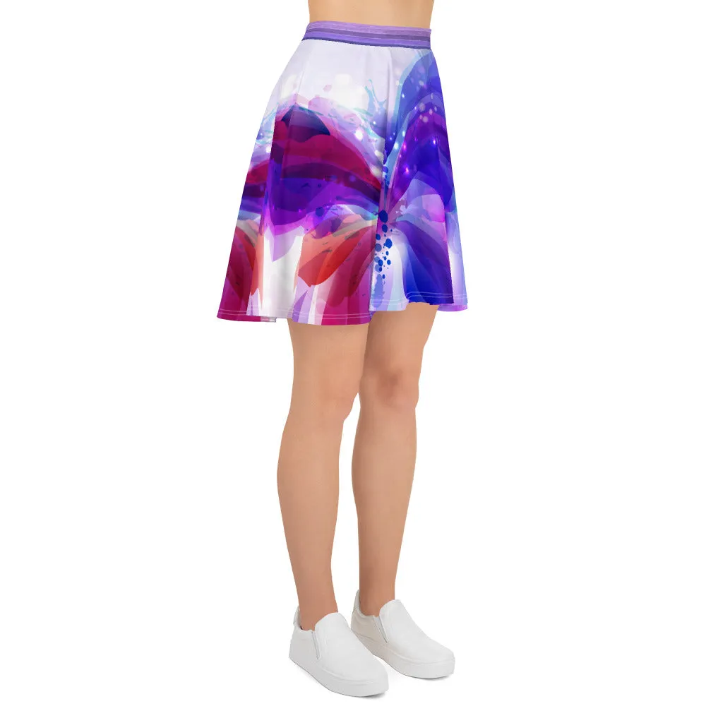 Purple Butterfly Splash - Skater Skirt