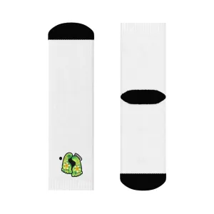 Quirky Turtle Crew Socks with Floral Design - Fun & Comfortable Footwear