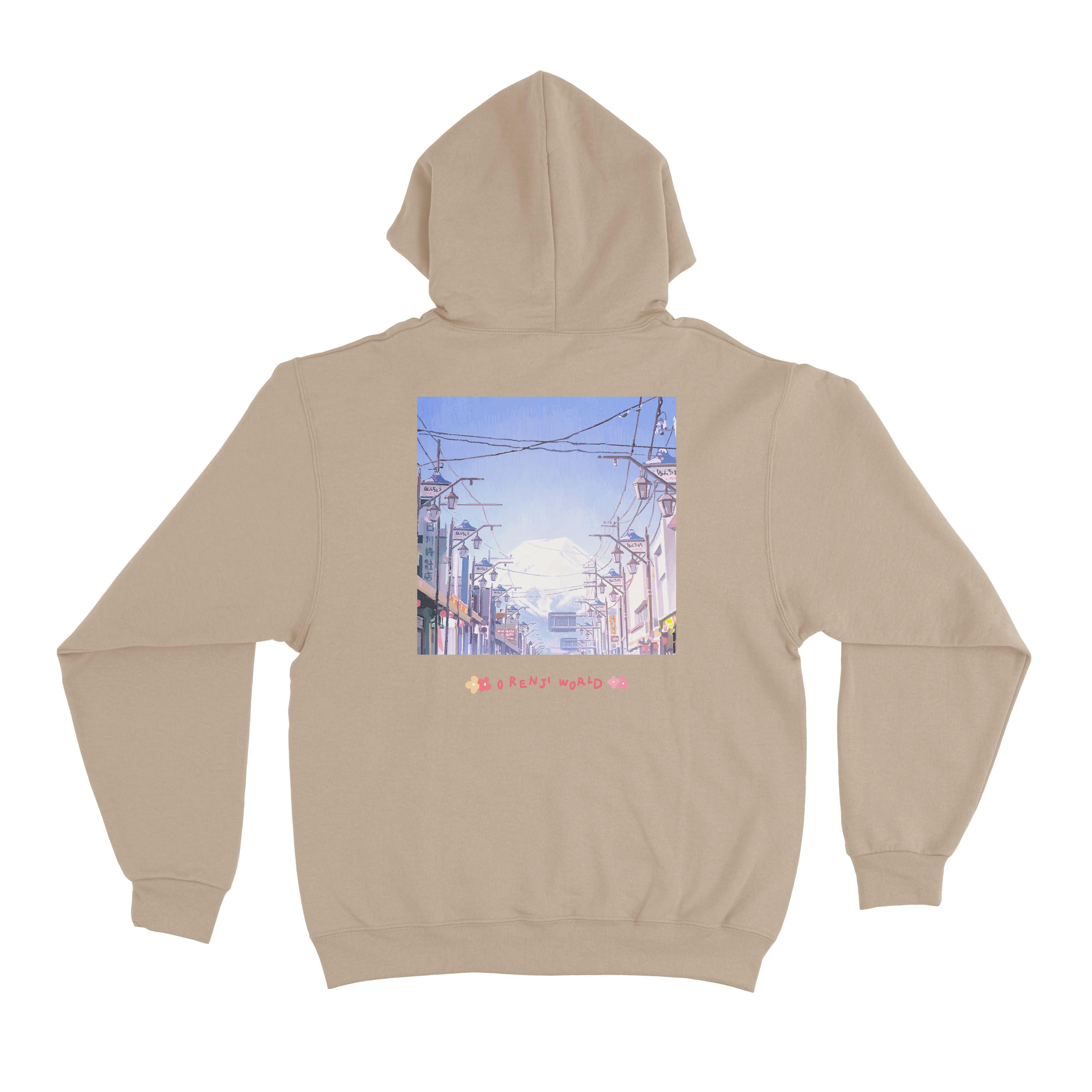" Crossing Ducks" Fleece Hoodie Beige