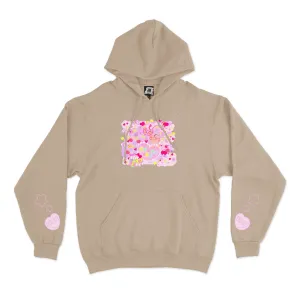 "Candy Yan" Fleece Hoodie Beige