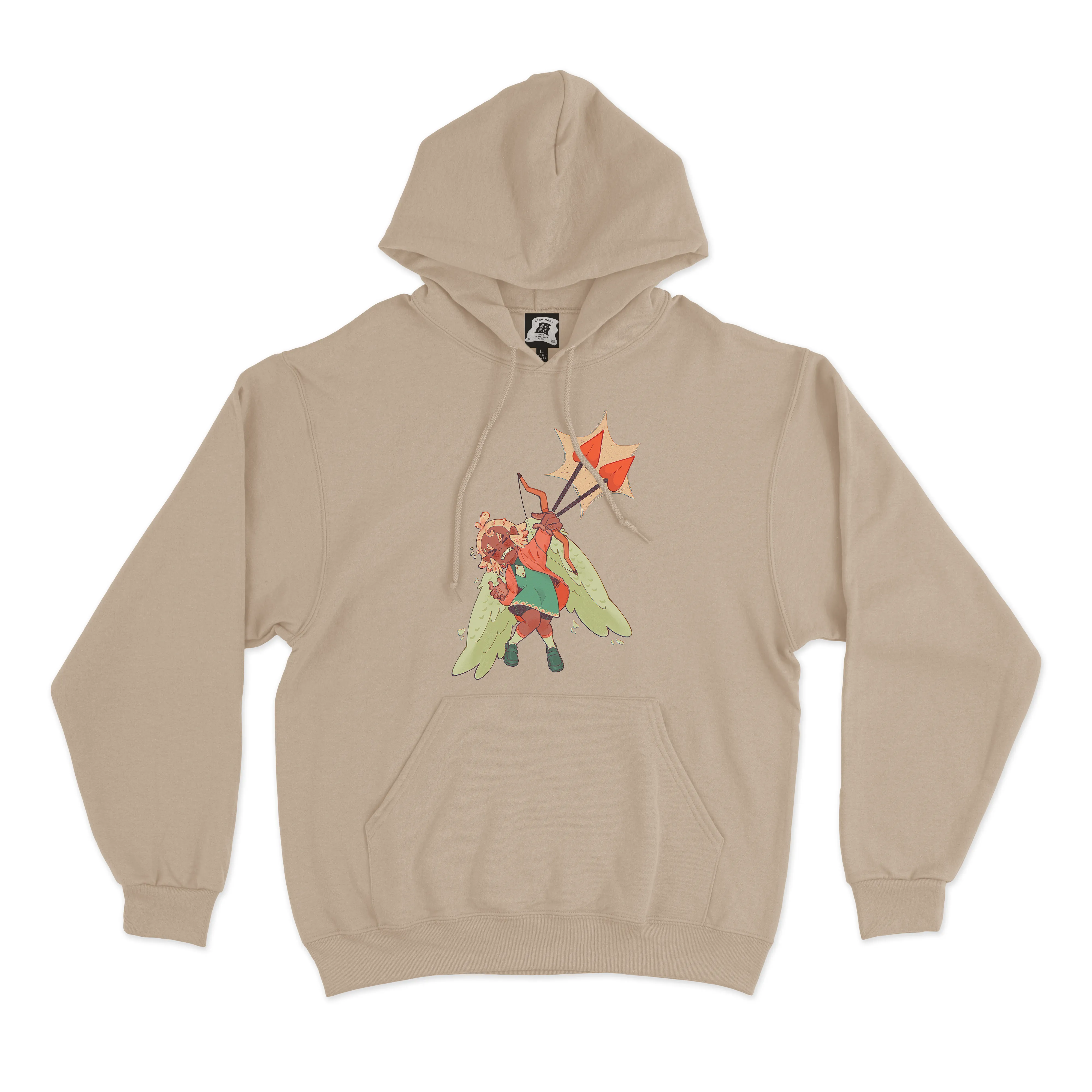 "Cupid" Fleece Hoodie Beige