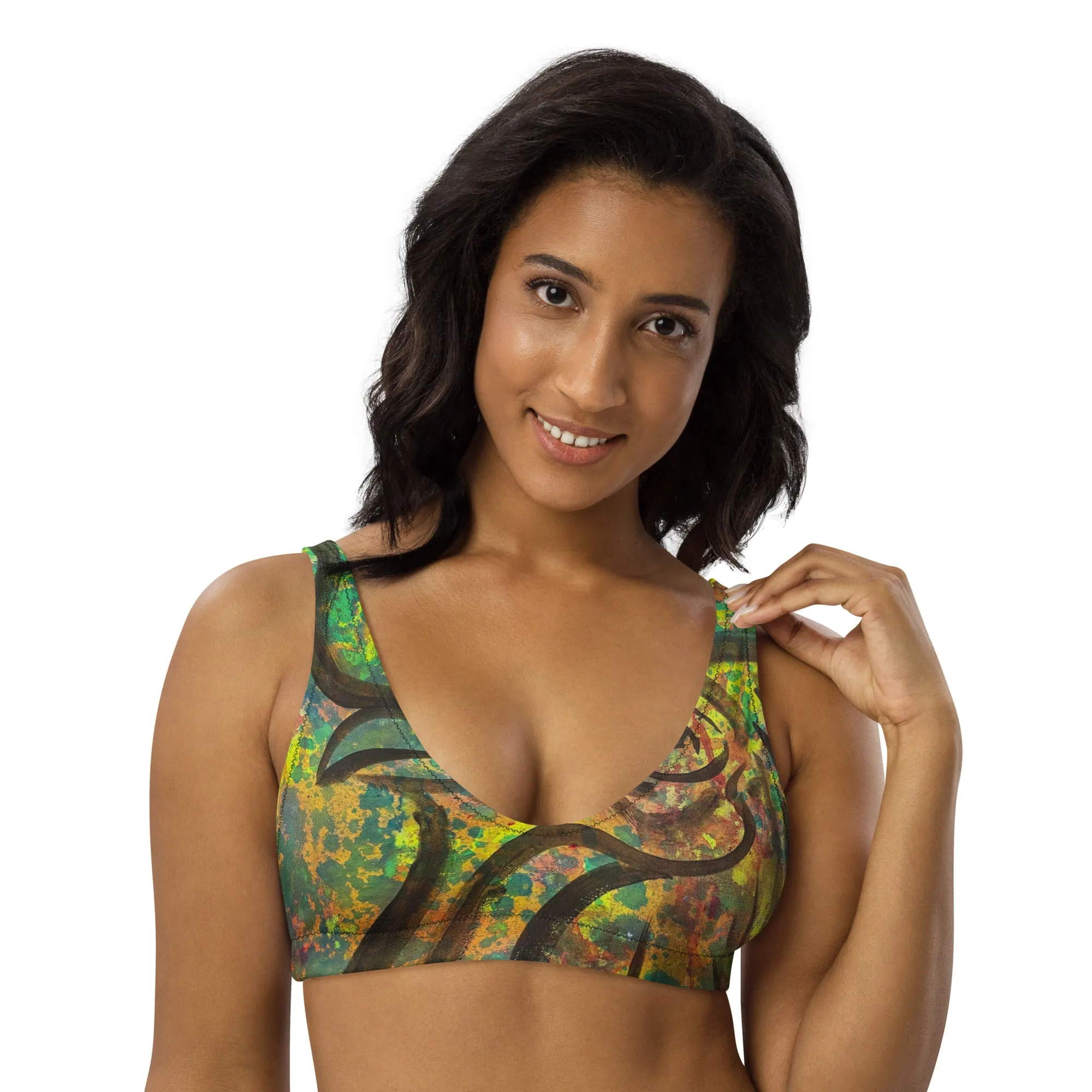 "Gallo Lindo" Recycled padded bikini top