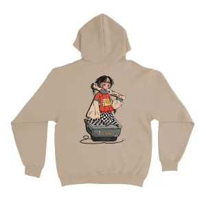 "Girl On TV" Fleece Hoodie Beige
