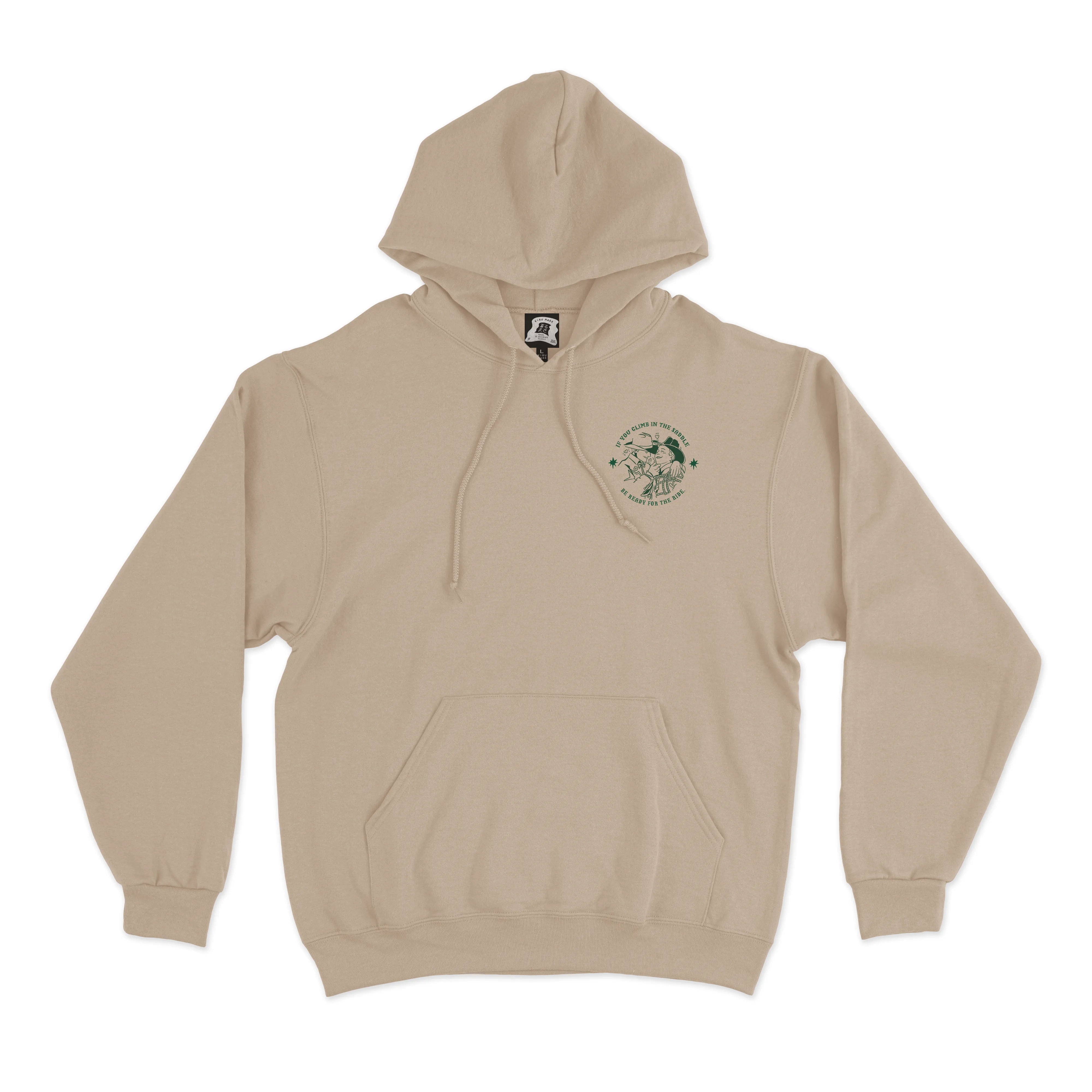 "Lasso Green" Fleece Hoodie Beige