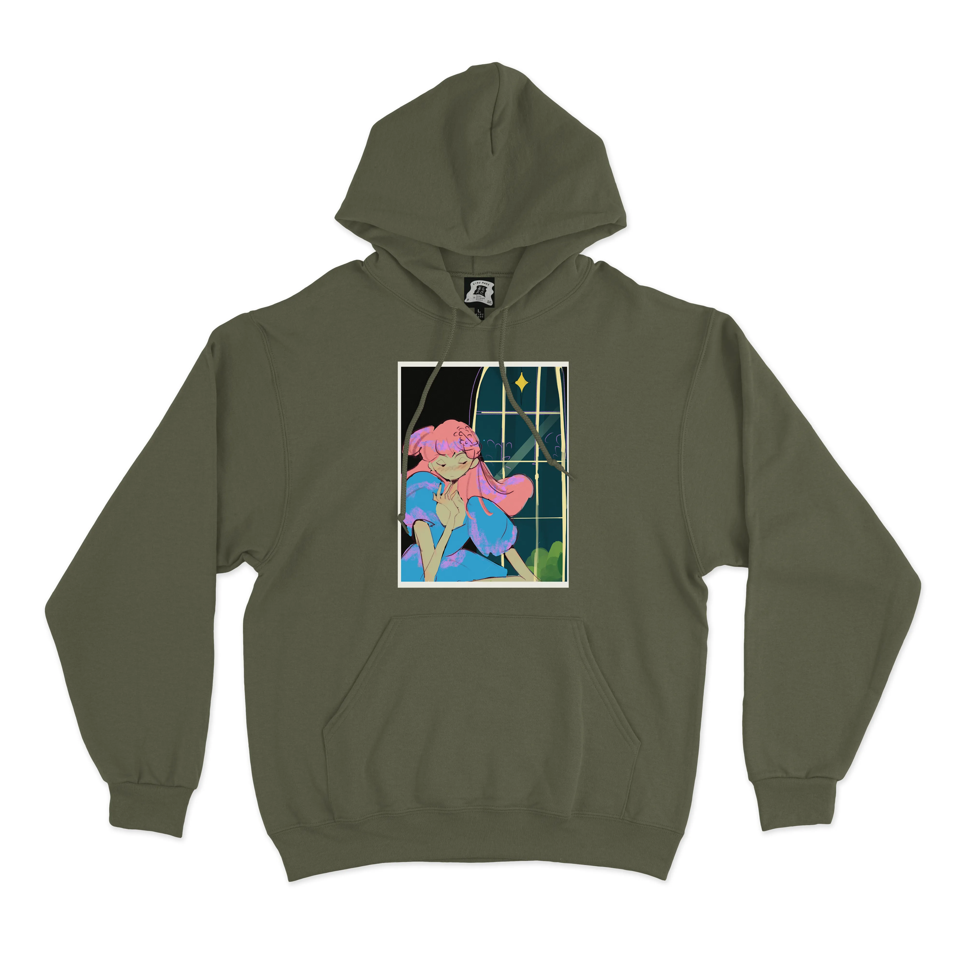 "Night Sparkle" Fleece Hoodie Khaki