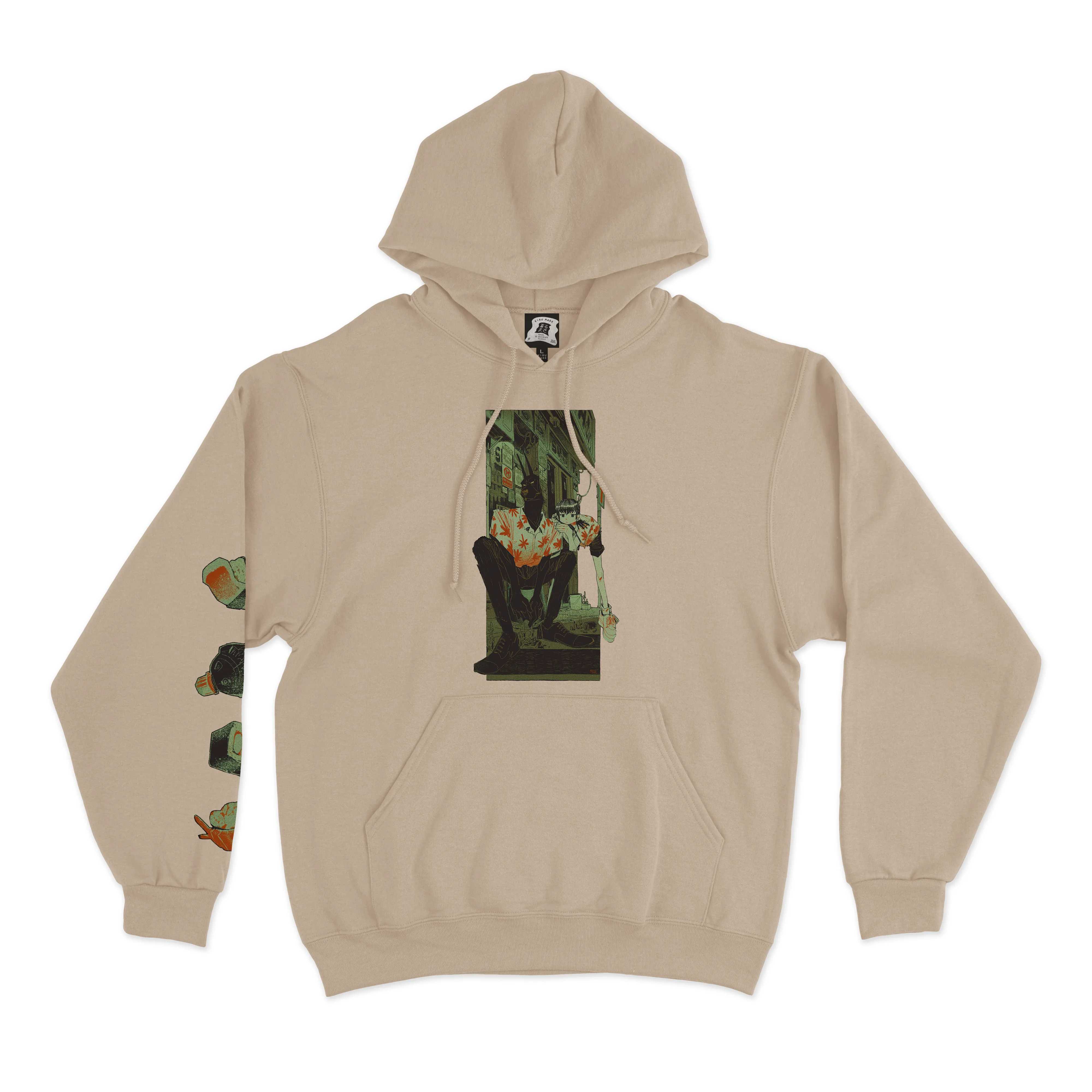"No Dogs Allowed" Fleece Hoodie Beige