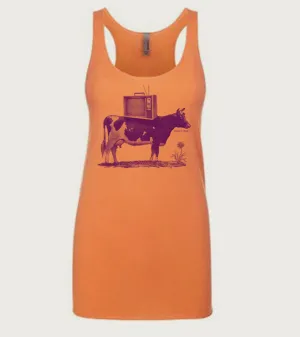 "Organic TV Dinner" Ladies Tri-Blend Racerback Tank