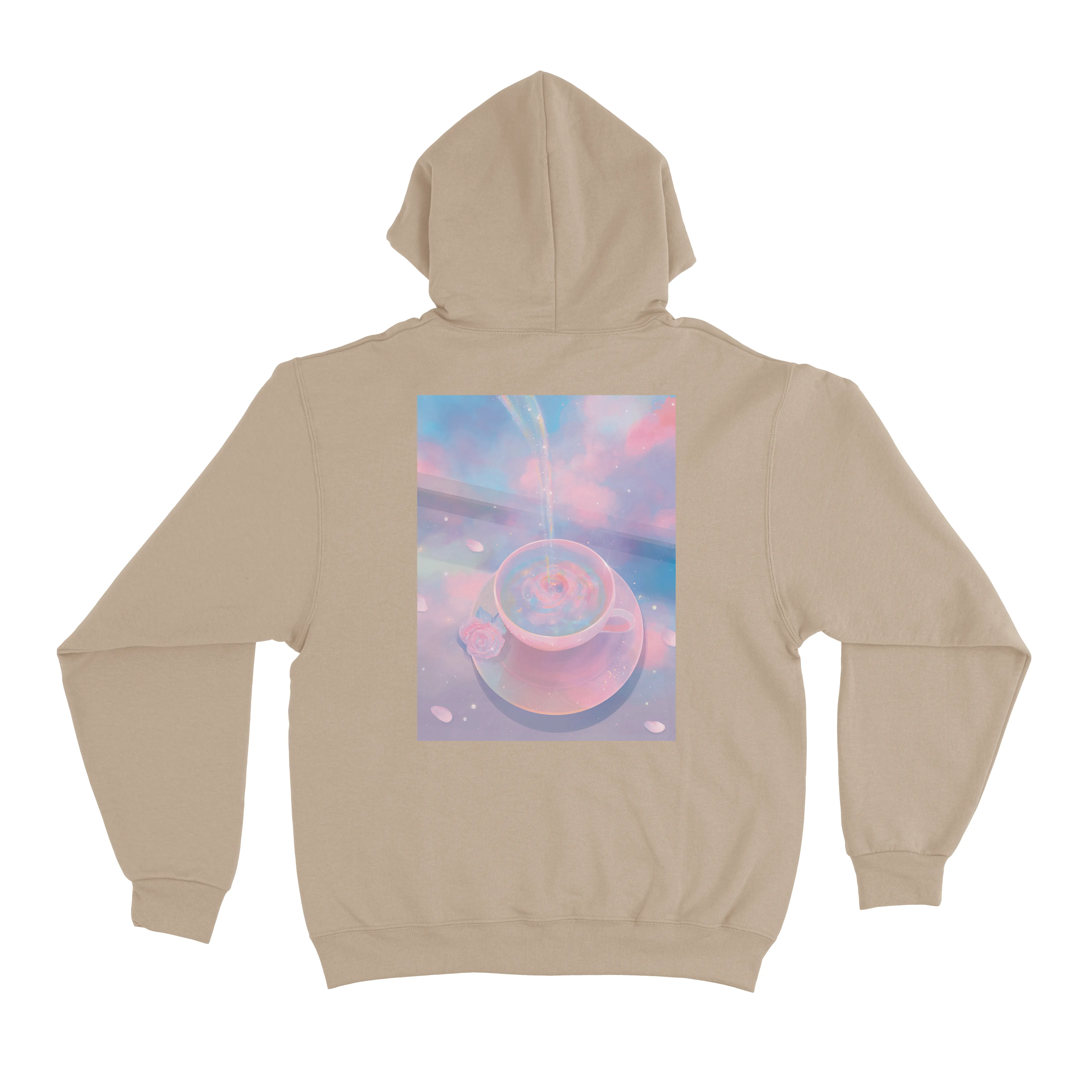 "Rose Tea" Fleece Hoodie Beige