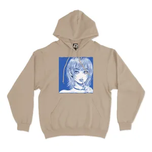 "Straw" Fleece Hoodie Beige/White