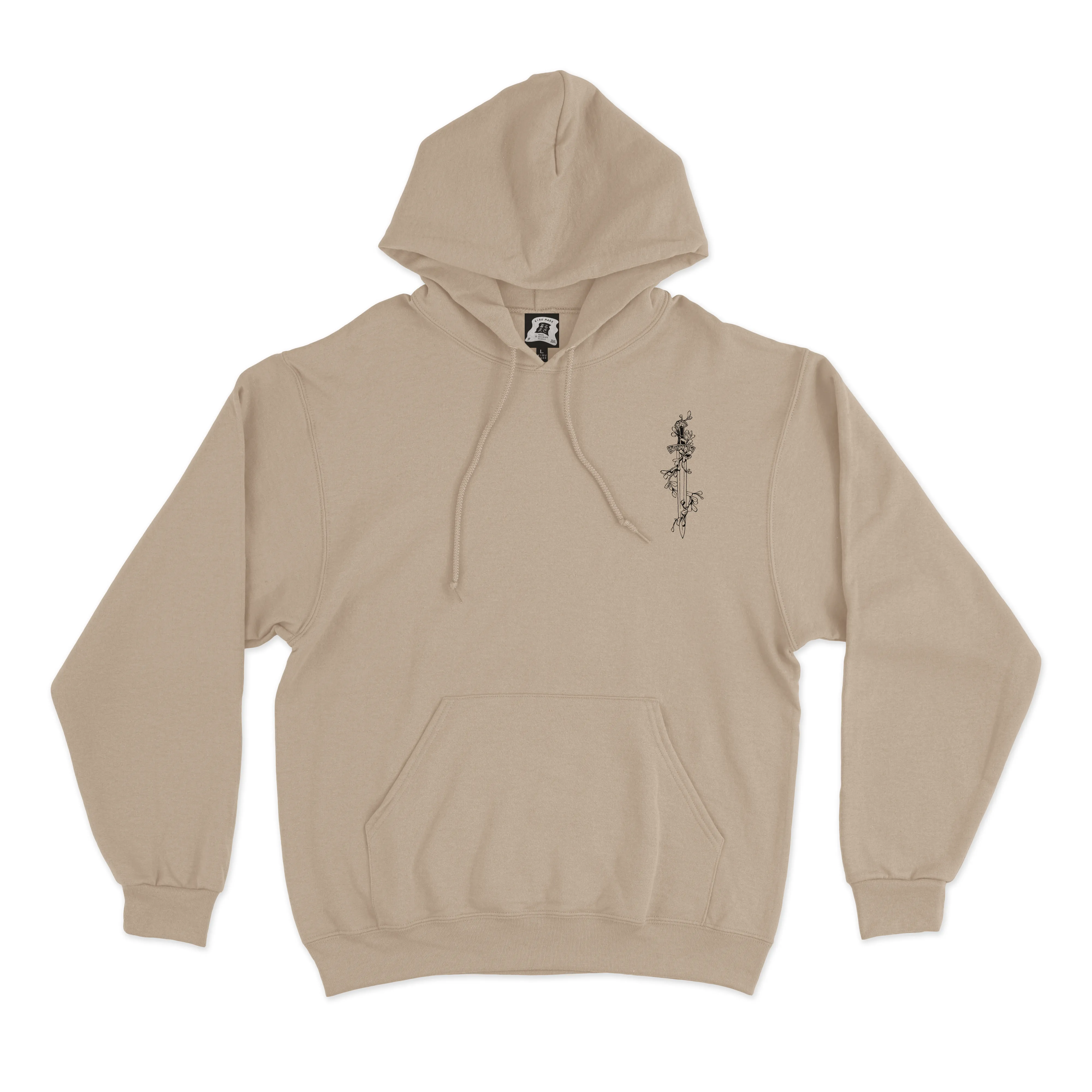 "Sword" Fleece Hoodie Beige