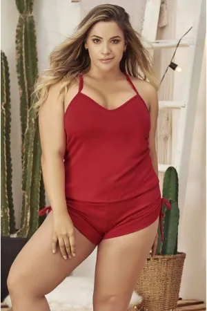 Racerback Top with Lace Detail PJ Set