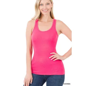 Racing Back Racerback Tank in Fuchisa