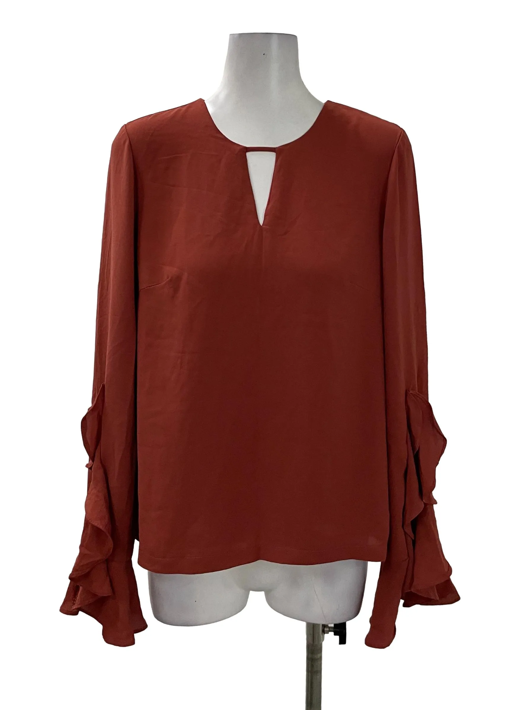 Red Bell Sleeve Top