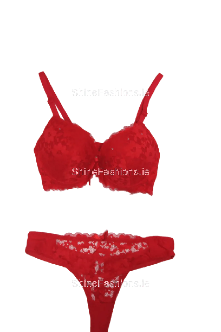 Red Lace Detail Lingerie Set