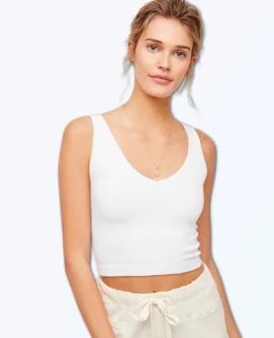 Restocked Solid Ribbed Brami White