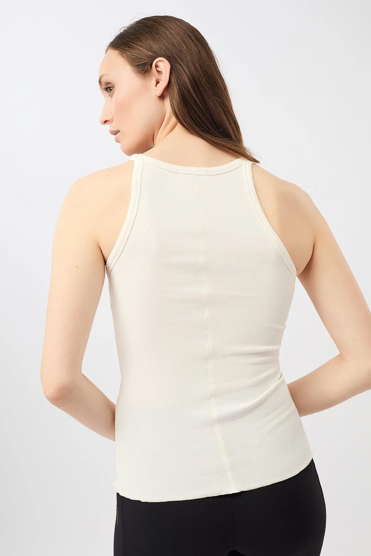 Ribbed Tank Top (White), GOTS