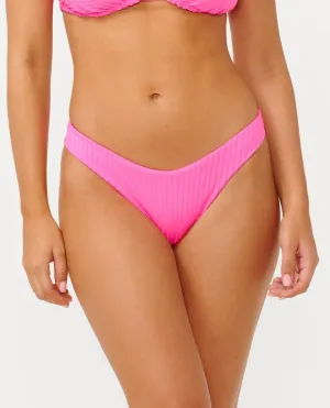 RIP CURL PREMIUM SURF HI LEG SKIMPY - HOT PINK