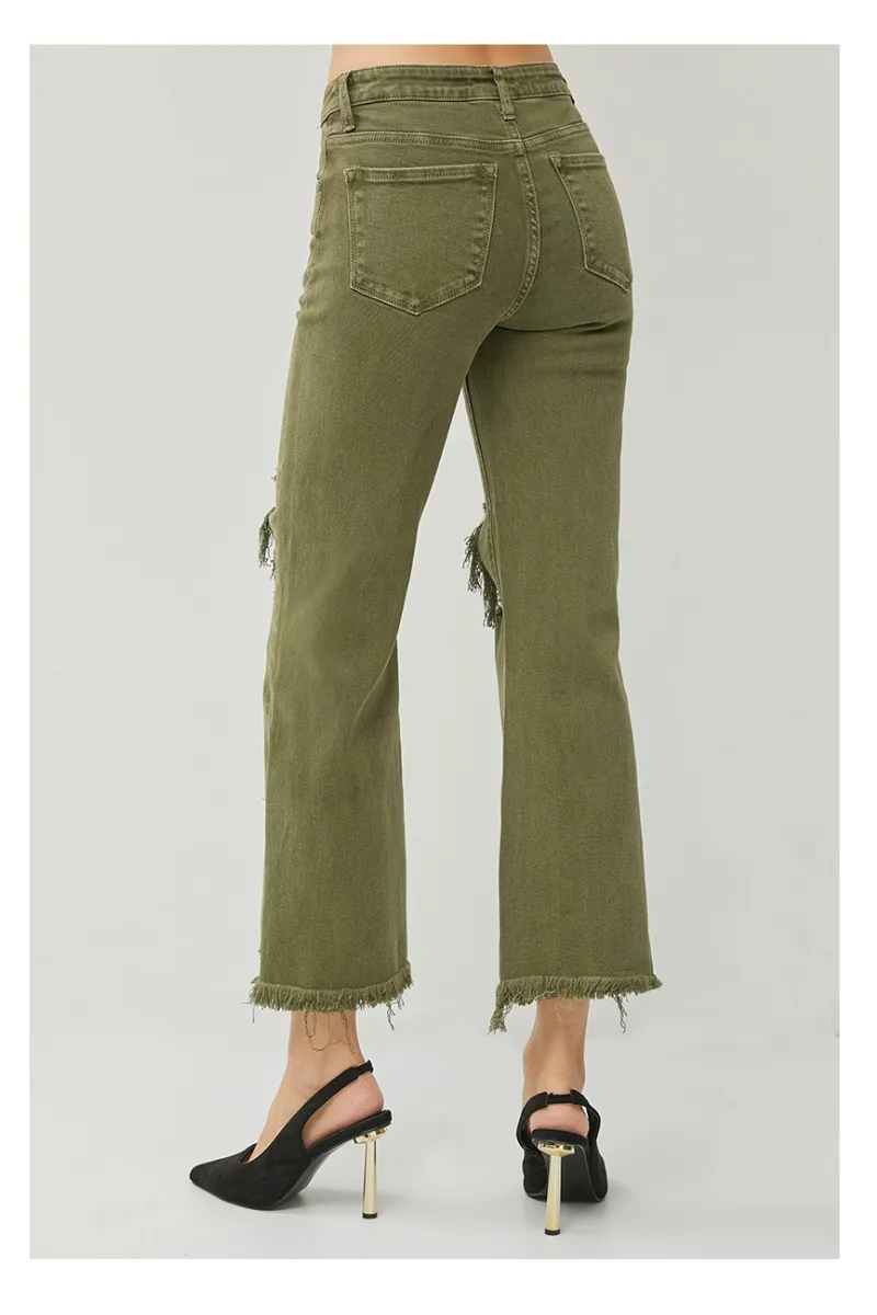 Risen Curvy Olive Jeans