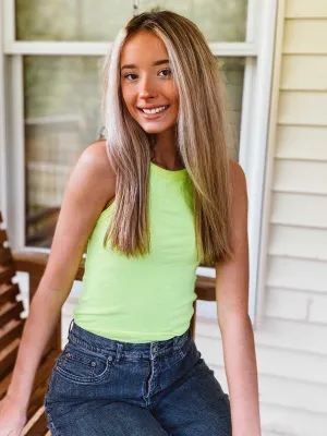 Rita-Neon Yellow Ribbed Bodysuit
