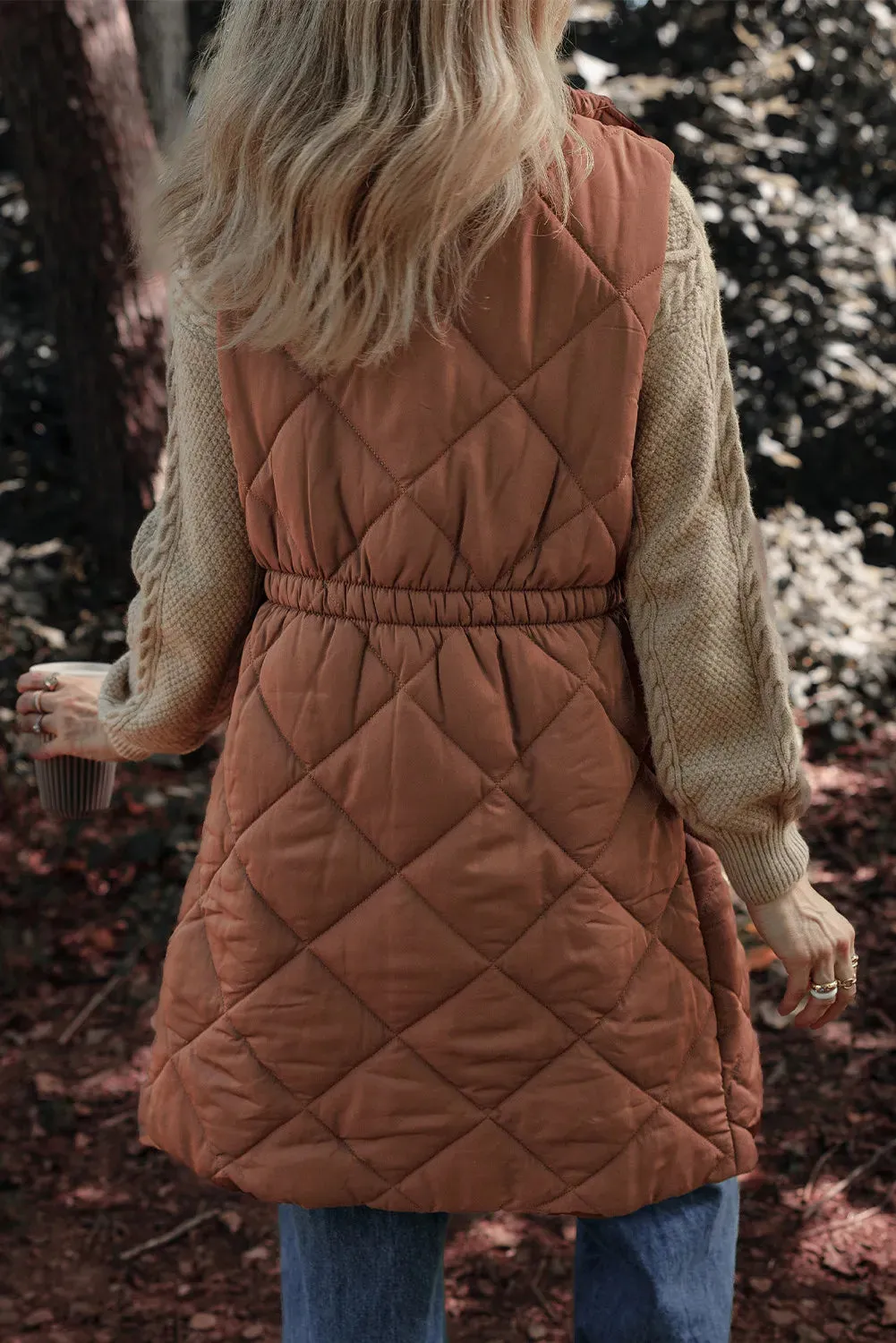 Robyn Pocketed Zipper and Button Vest Coat