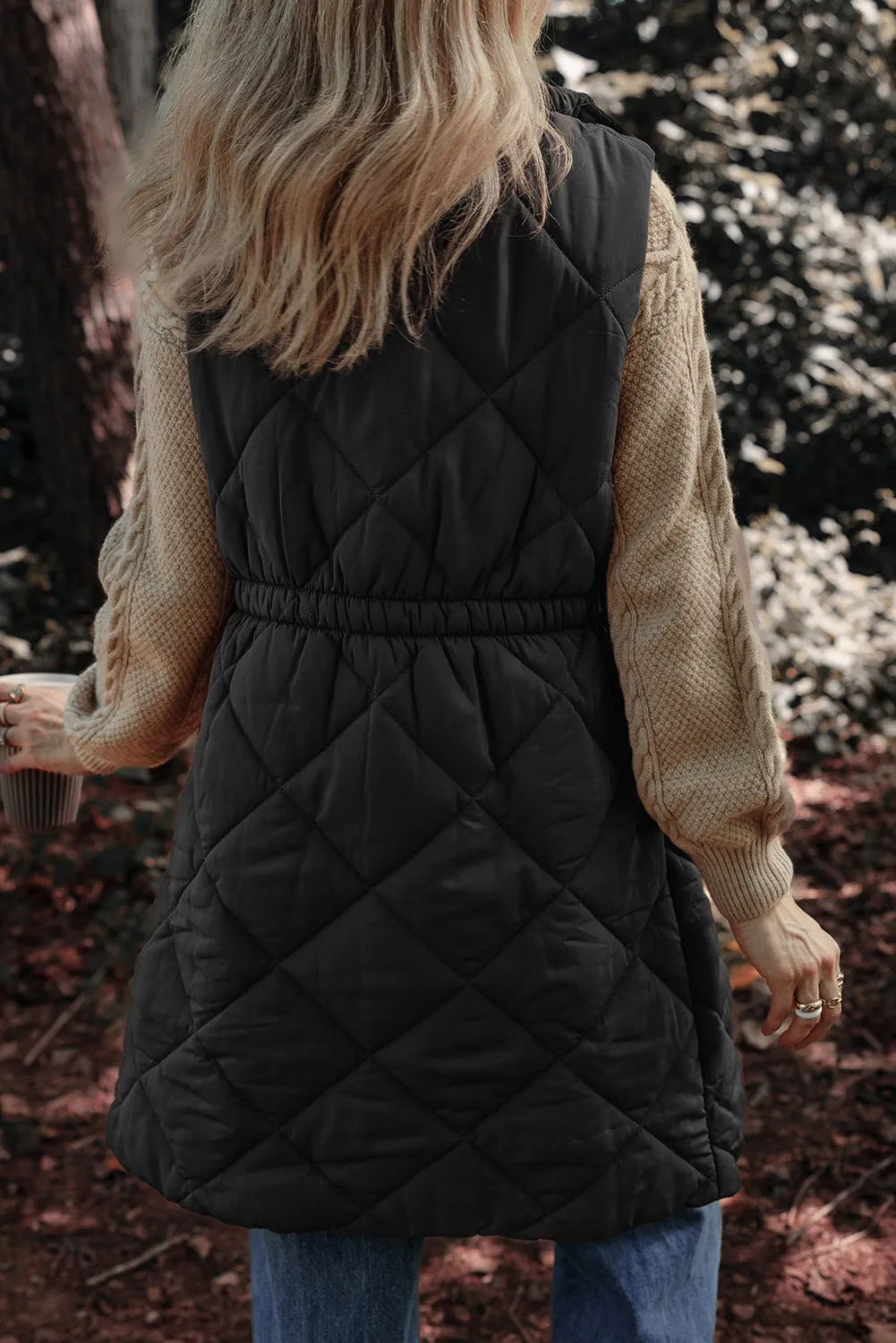Robyn Pocketed Zipper and Button Vest Coat
