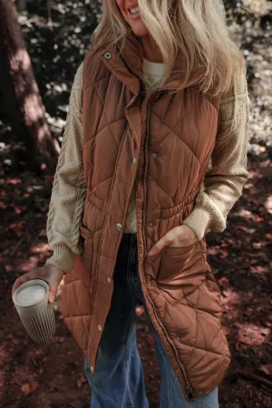 Robyn Pocketed Zipper and Button Vest Coat