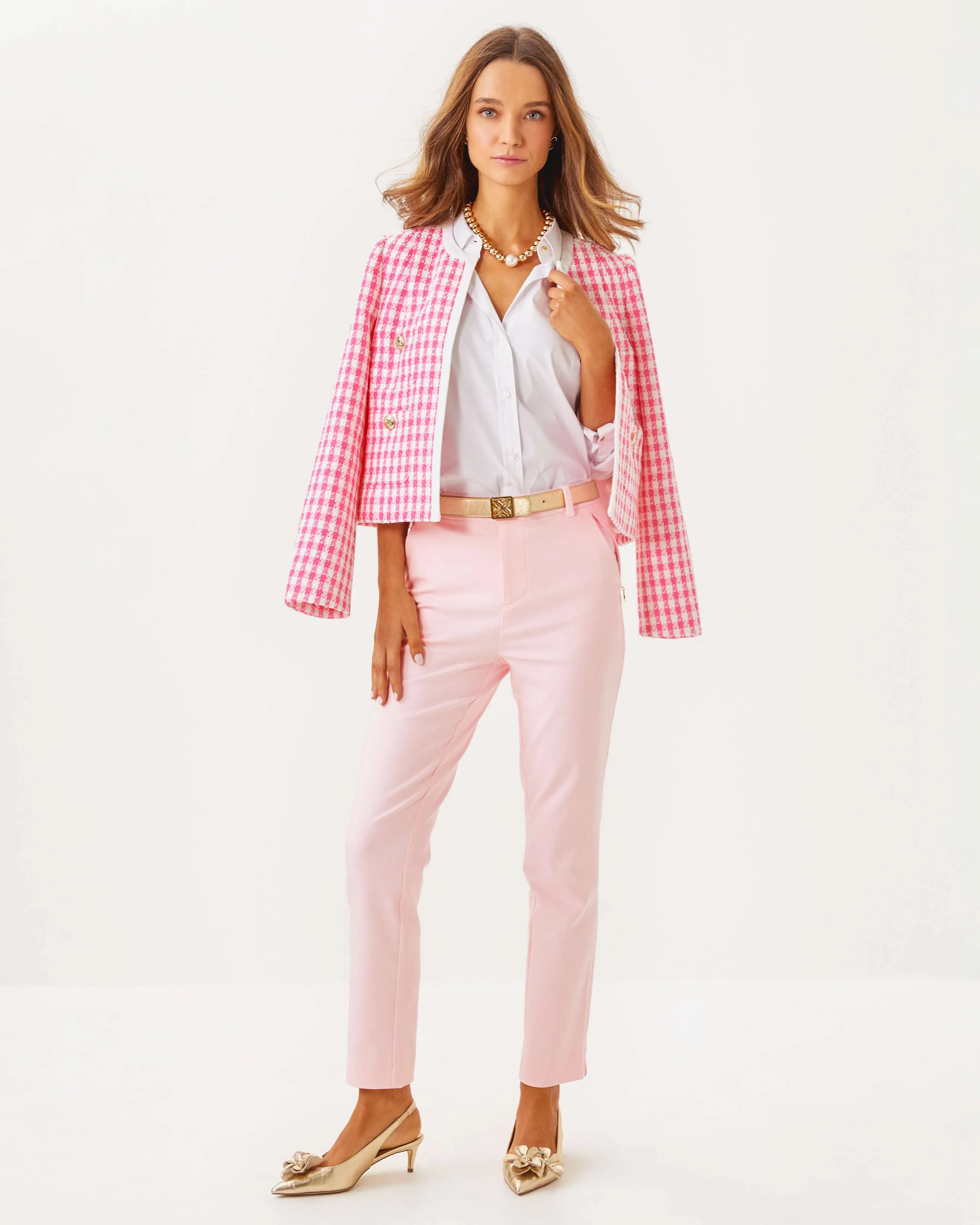 Rohana Boucle Jacket - Rousseau Pink Charming Check