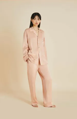 Rosé Reverie | Pink Rose Satin Loungewear Set