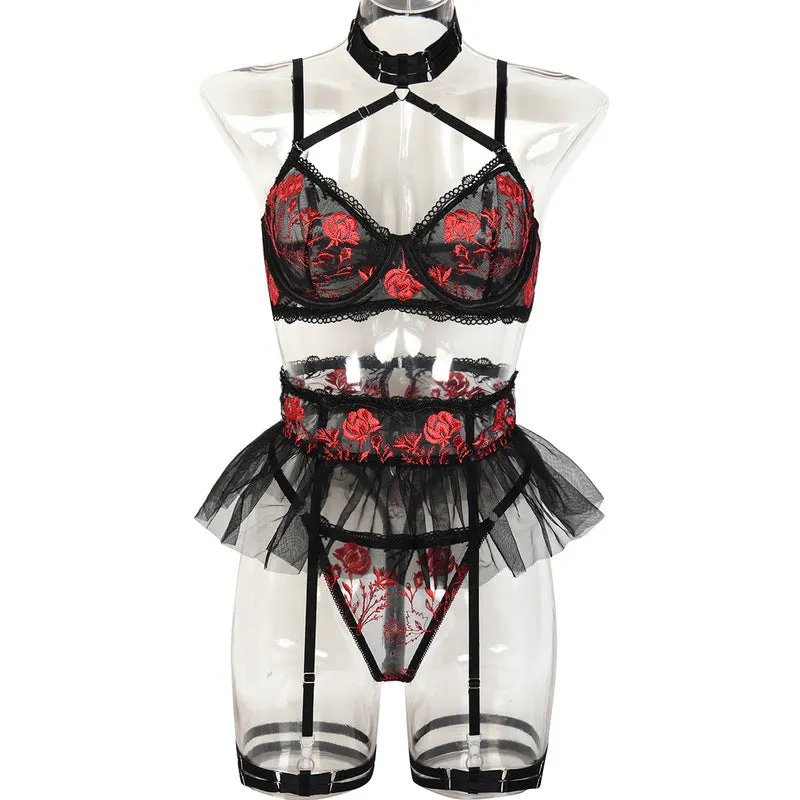Rose Mesh Waist Lingerie