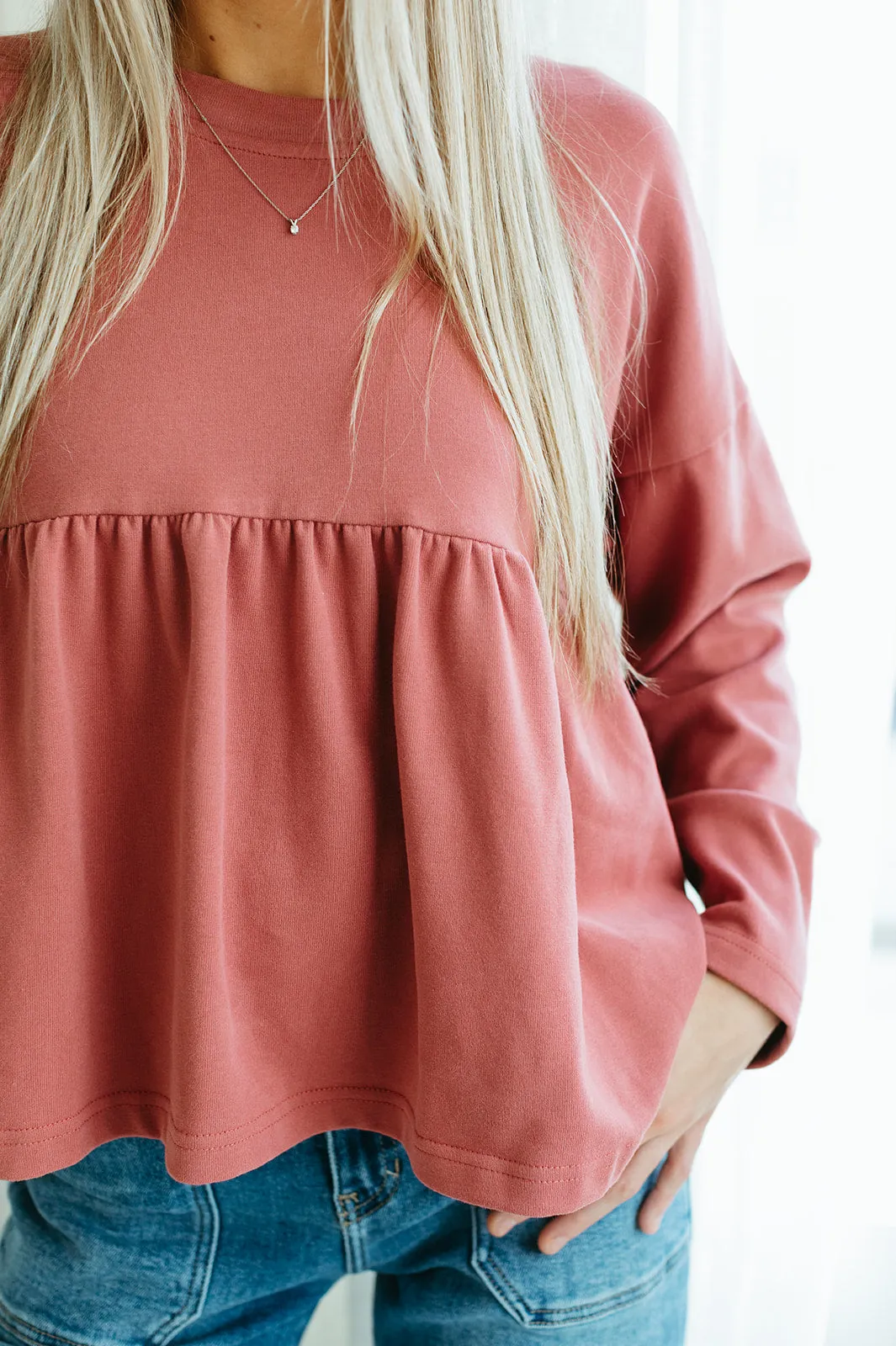 Rosewood Peplum Top