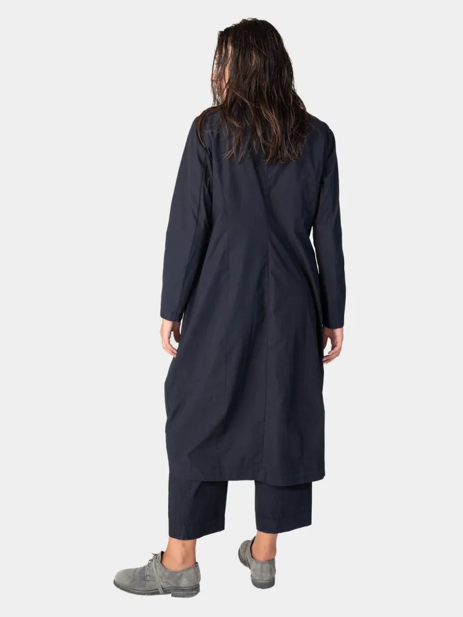 Ruched Open Front Cotton Cardigan
