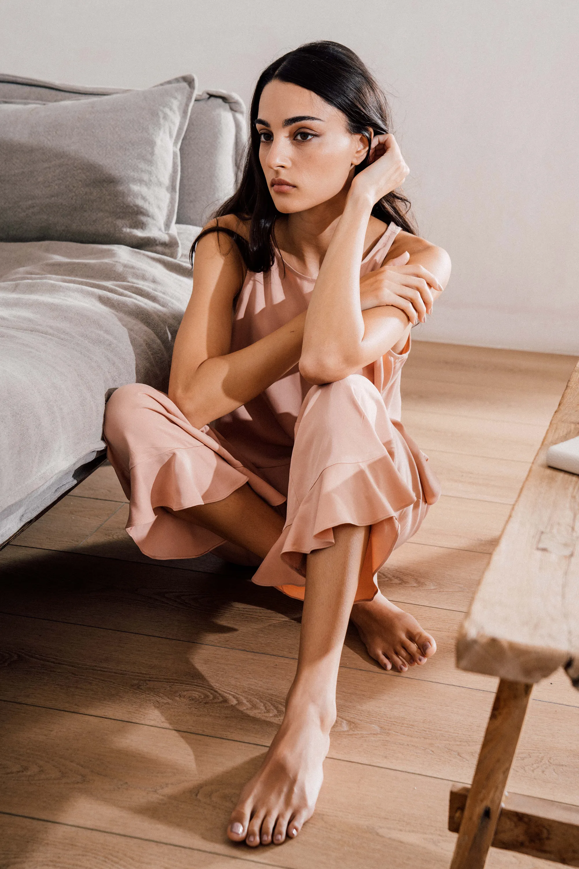 Ruffle Pant Set - Dusty Sunrise