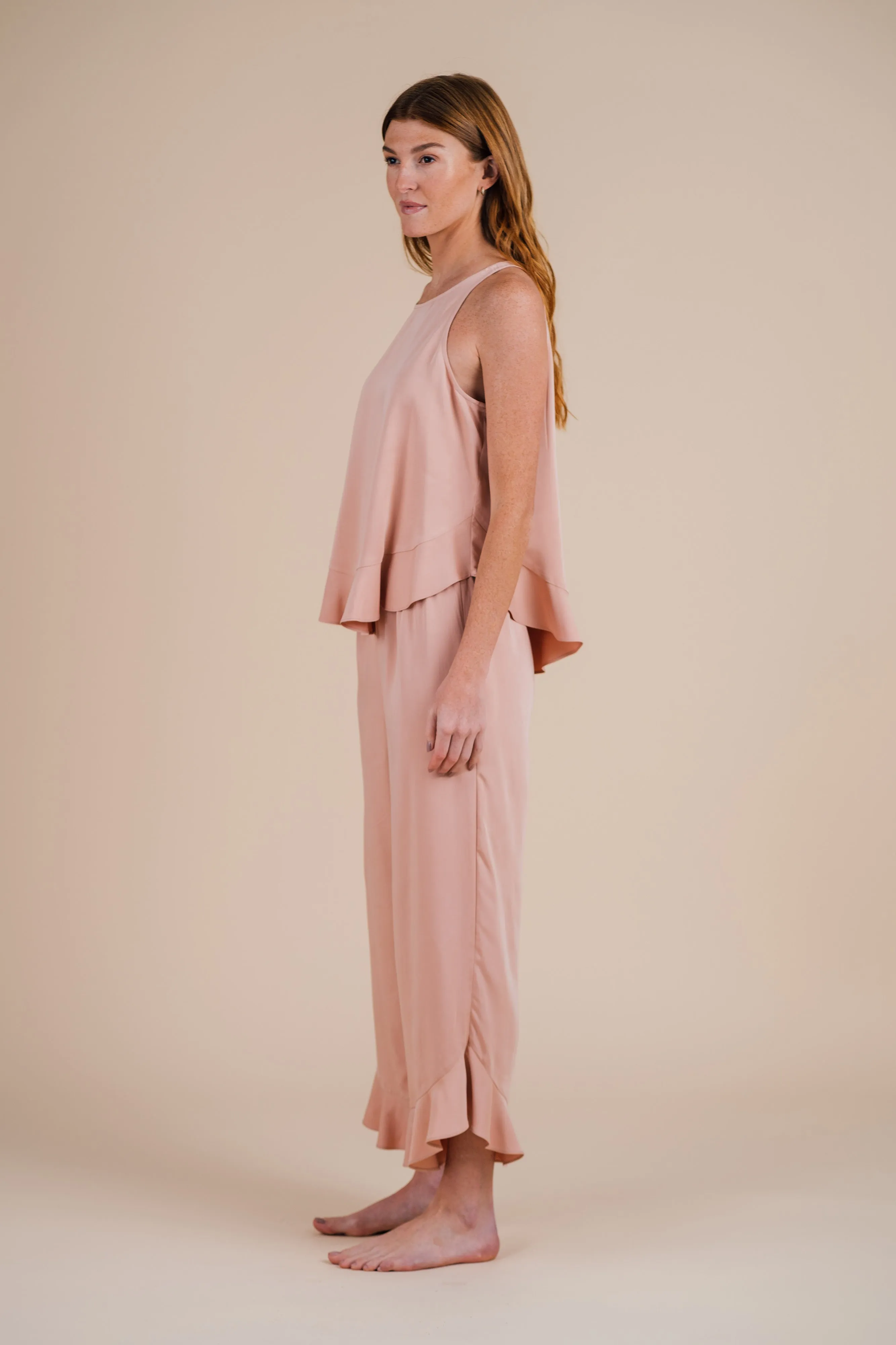 Ruffle Pant Set - Dusty Sunrise