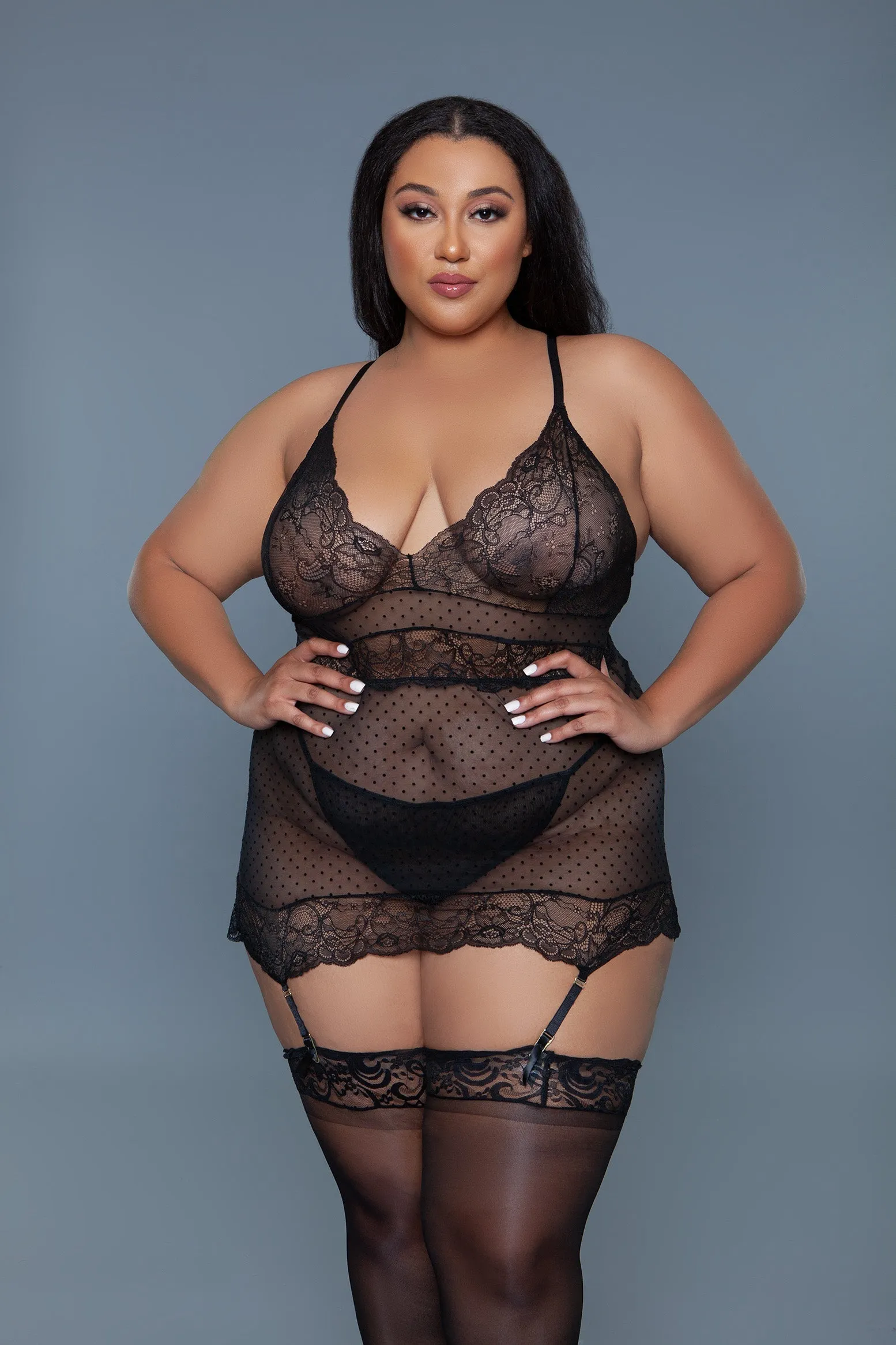 Ryder 3-Piece Sheer Crotchless Lingerie Set